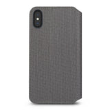 Moshi Overture Premium Folio Style Wallet Case For iPhone XS Max - Herringbone Grey