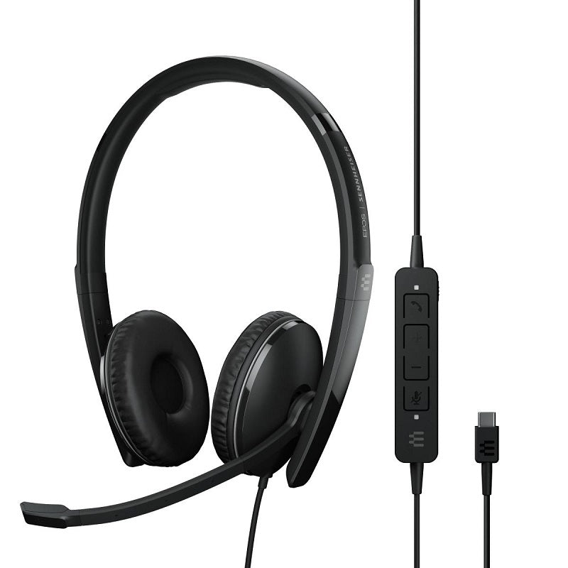 EPOS Sennheiser ADAPT 160 ANC USB-C On-Ear Double-Sided USB-C Headset - Black