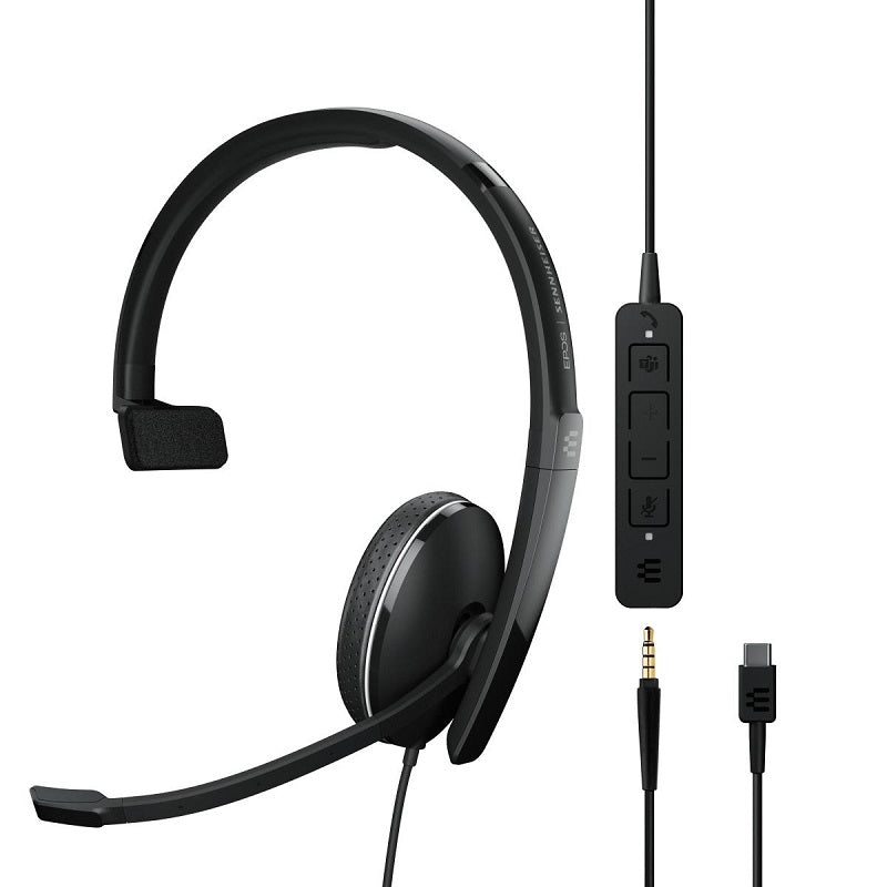 EPOS Sennheiser ADAPT 135T USB-C II Wired Single-Sided Headset - Black