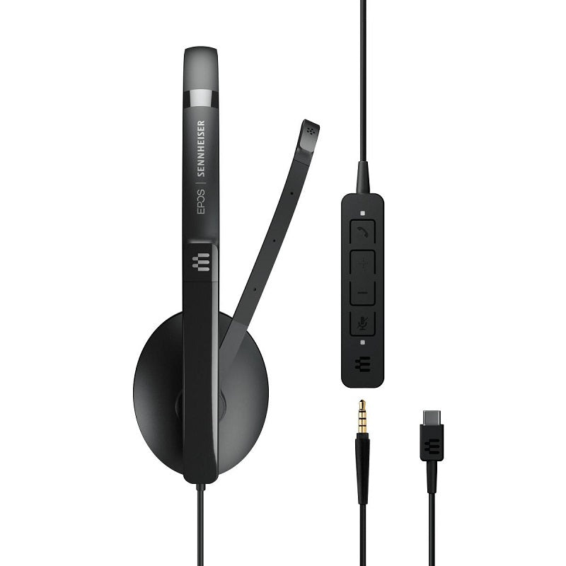EPOS Sennheiser ADAPT 165 USB-C II On-Ear Double-Sided USB-C Headset - Black