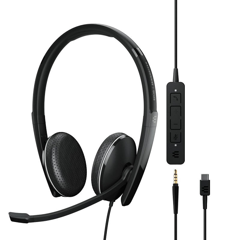 EPOS Sennheiser ADAPT 165 USB-C II On-Ear Double-Sided USB-C Headset - Black