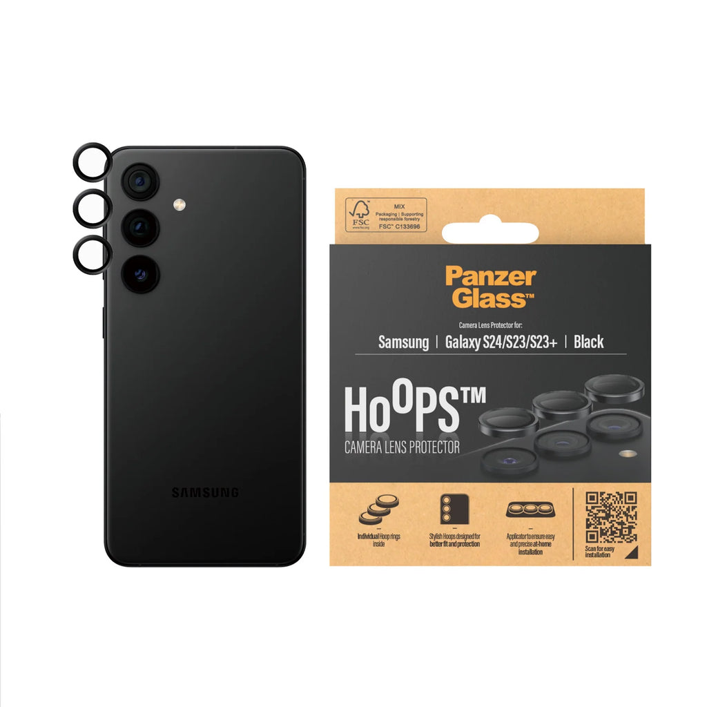 PanzerGlass Hoops Camera Lens Protector for Samsung Galaxy S24 - Black