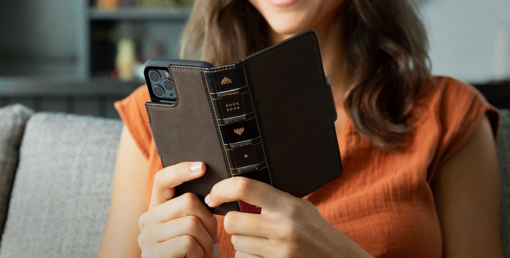 Twelve South BookBook Leather Wallet MagSafe Case For iPhone 13 Mini - Black - Mac Addict