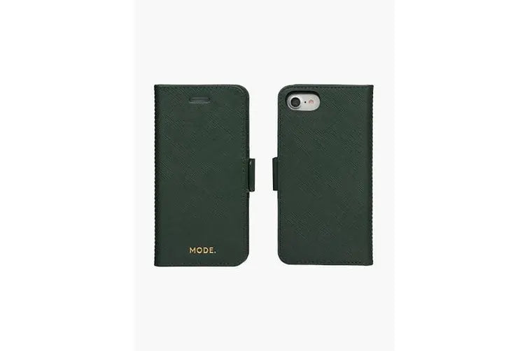 Dbramante1928 New York Leather Folio Case iPhone SE 3rd / 2nd / 8 / 7 Evergreen - BONUS Screen Protector