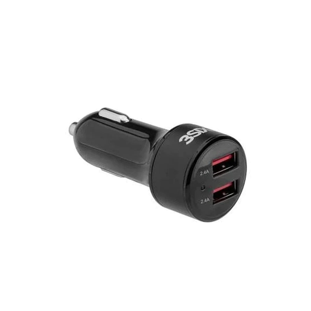 3SIXT Dual USB Car Charger 5.4A  12 / 24V Qualcomm Quick Charge 3.0 - Black
