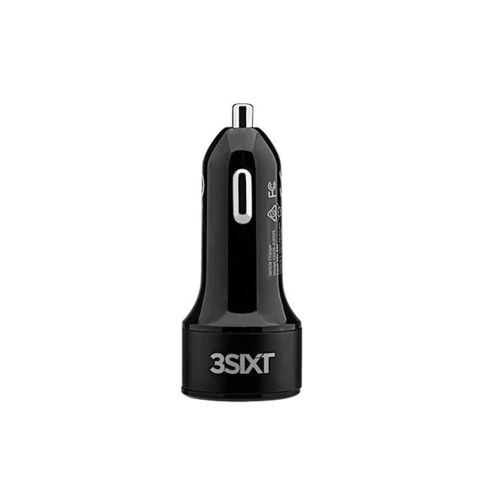 3SIXT Dual USB Car Charger 5.4A  12 / 24V Qualcomm Quick Charge 3.0 - Black
