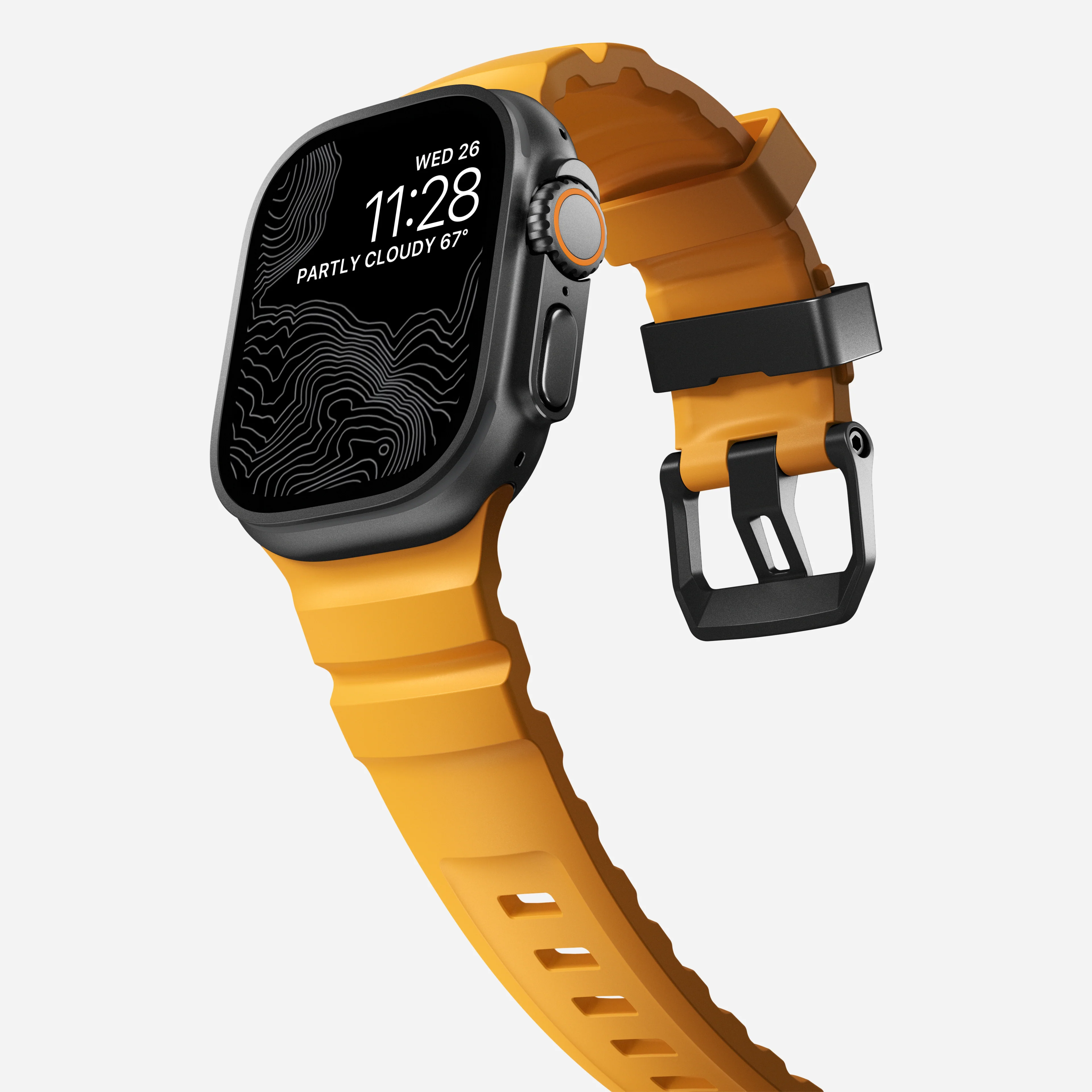 Nomad Rocky Point Band for Apple Watch 42-49 & Ultra 1 -3  - Sol Yellow (Black Hardware)
