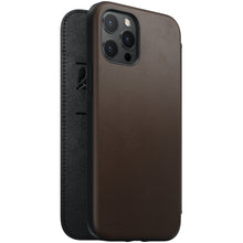 Load image into Gallery viewer, Nomad Rugged Leather Folio Case w/ Magsafe For iPhone 12 Pro Max - Brown - Mac Addict