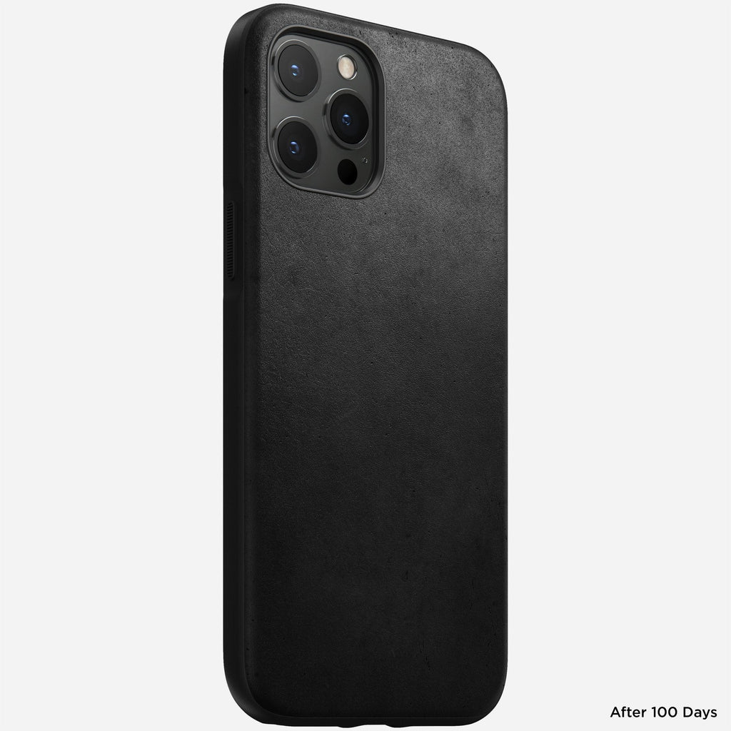 Nomad Rugged Case w/ Horween Leather For iPhone 12 Pro Max - BLACK - Mac Addict