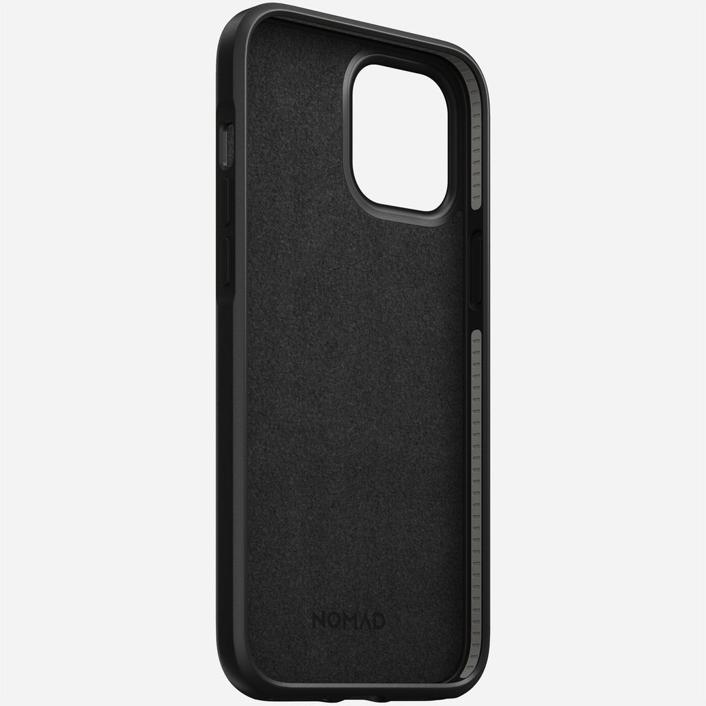 Nomad Rugged Case w/ Horween Leather For iPhone 12 Pro Max - BLACK - Mac Addict