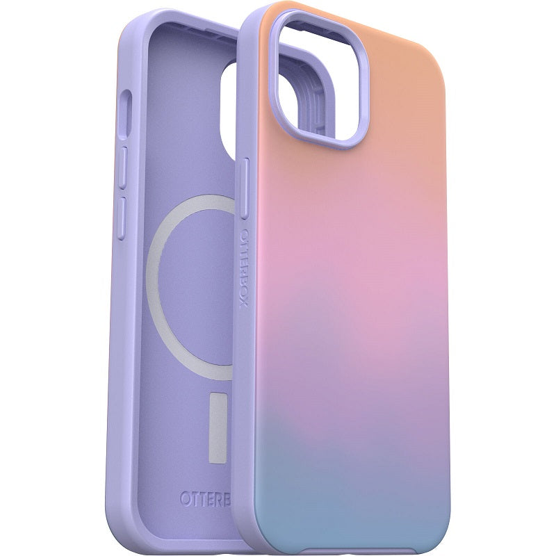 OtterBox Symmetry+ MagSafe iPhone 15 Standard 6.1 Case Soft Sunset Ombre