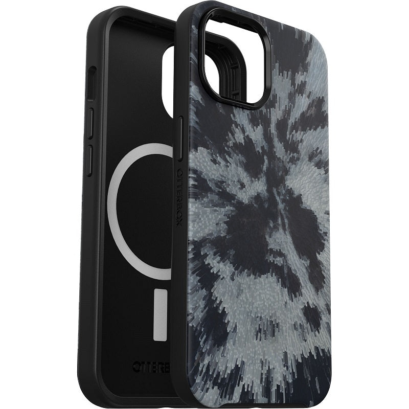 OtterBox Symmetry+ MagSafe iPhone 15 Standard 6.1 Case Burnout Sky Black/Grey