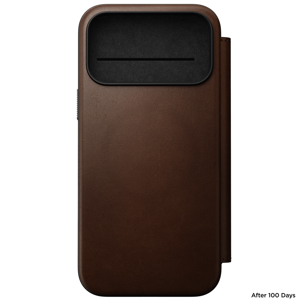 Modern Leather Folio Case for iPhone 18 Pro Max 6.9 in Brown Ecco - Nomad