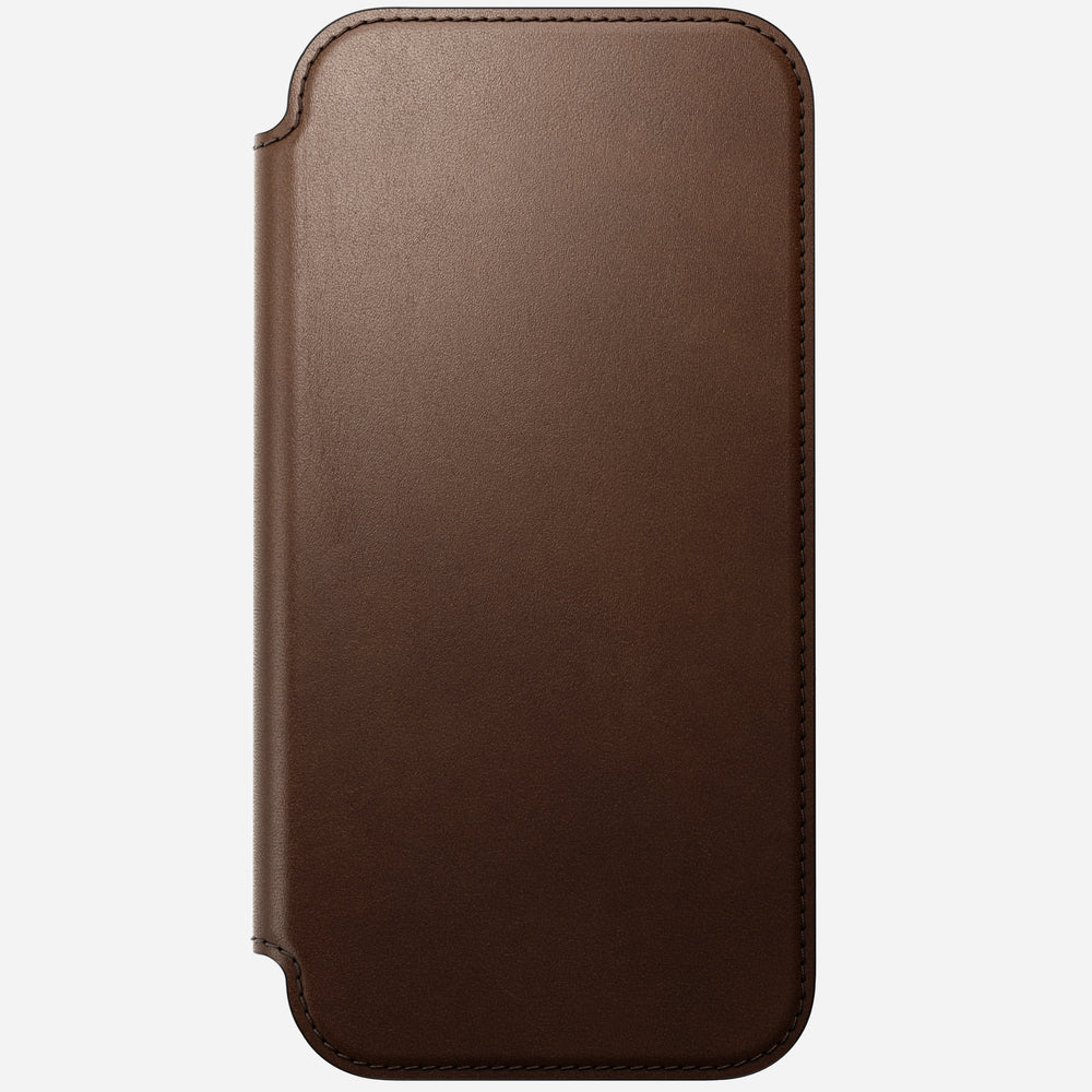 Modern Leather Folio Case for iPhone 18 Pro Max 6.9 in Brown Ecco - Nomad