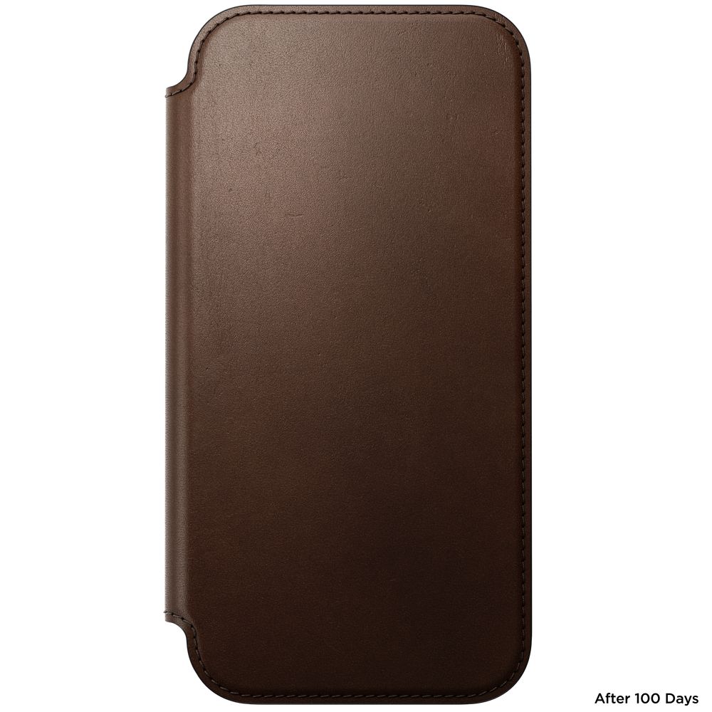 Modern Leather Folio Case for iPhone 18 Pro Max 6.9 in Brown Ecco - Nomad