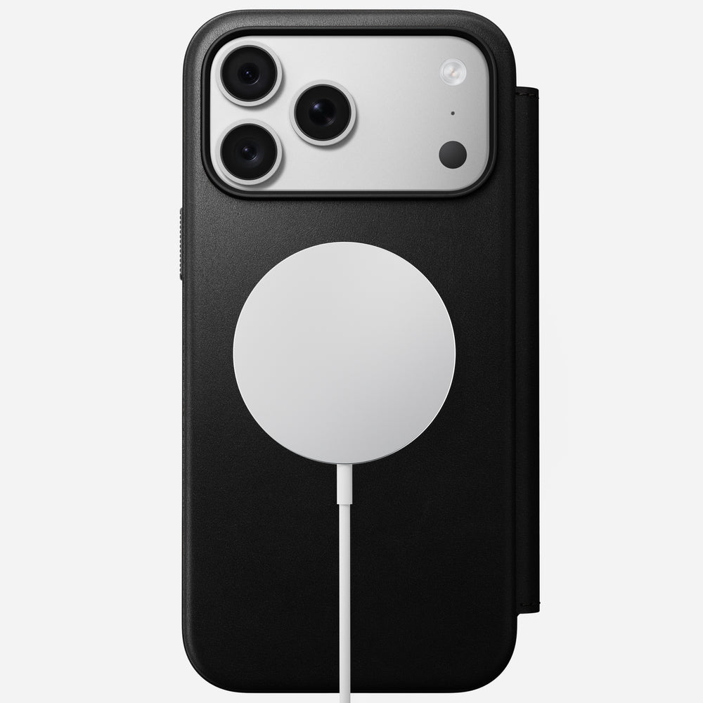 Modern Leather Folio Case for iPhone 18 Pro Max 6.9 in Black Ecco - Nomad