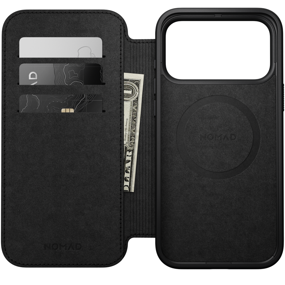 Modern Leather Folio Case for iPhone 18 Pro Max 6.9 in Black Ecco - Nomad