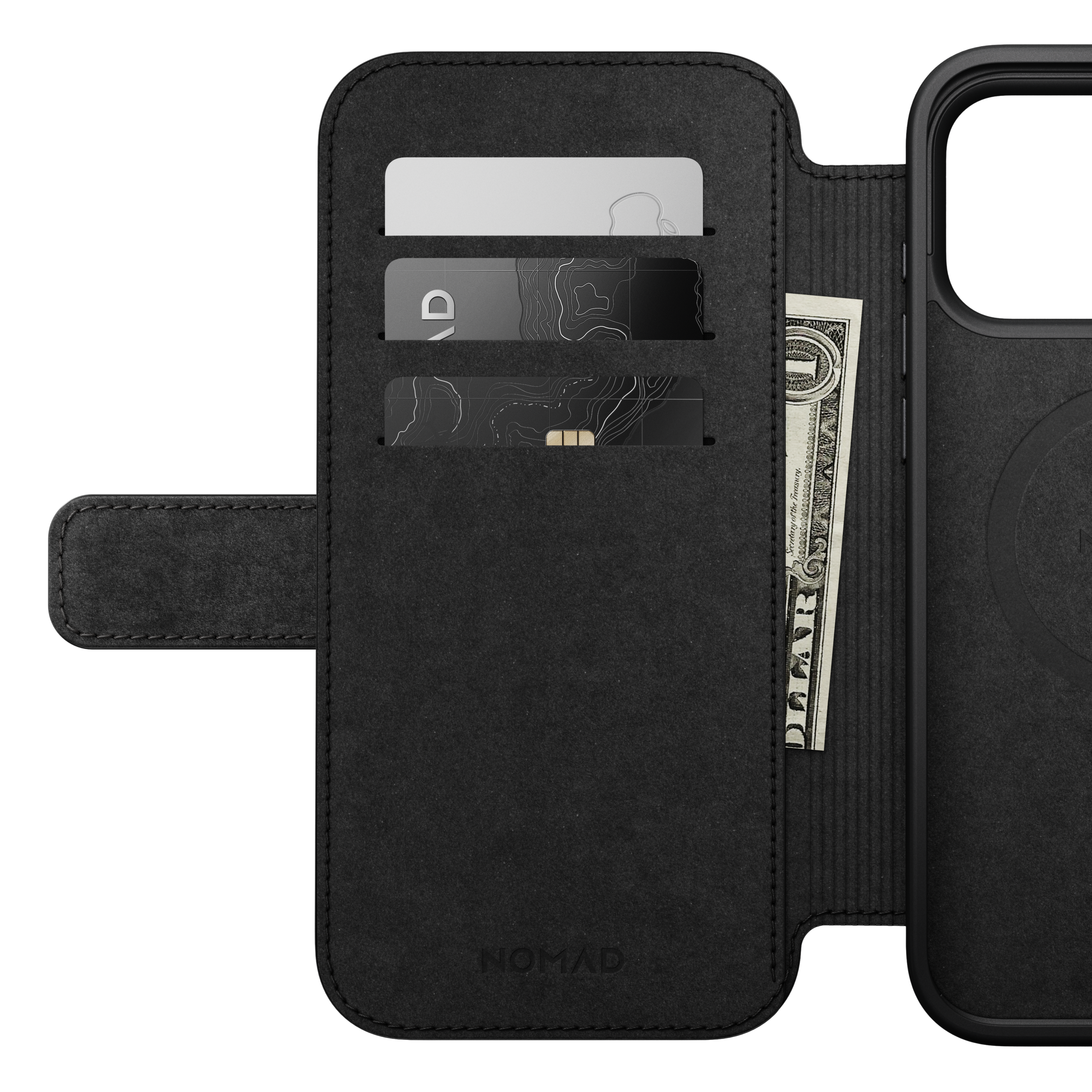 Modern Leather Folio Case for iPhone 18 Pro Max 6.9 in Black Ecco - Nomad