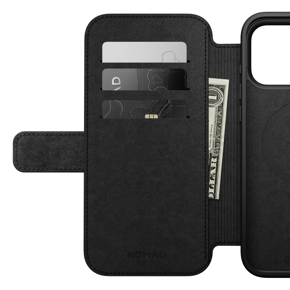 Modern Leather Folio Case for iPhone 18 Pro Max 6.9 in Black Ecco - Nomad
