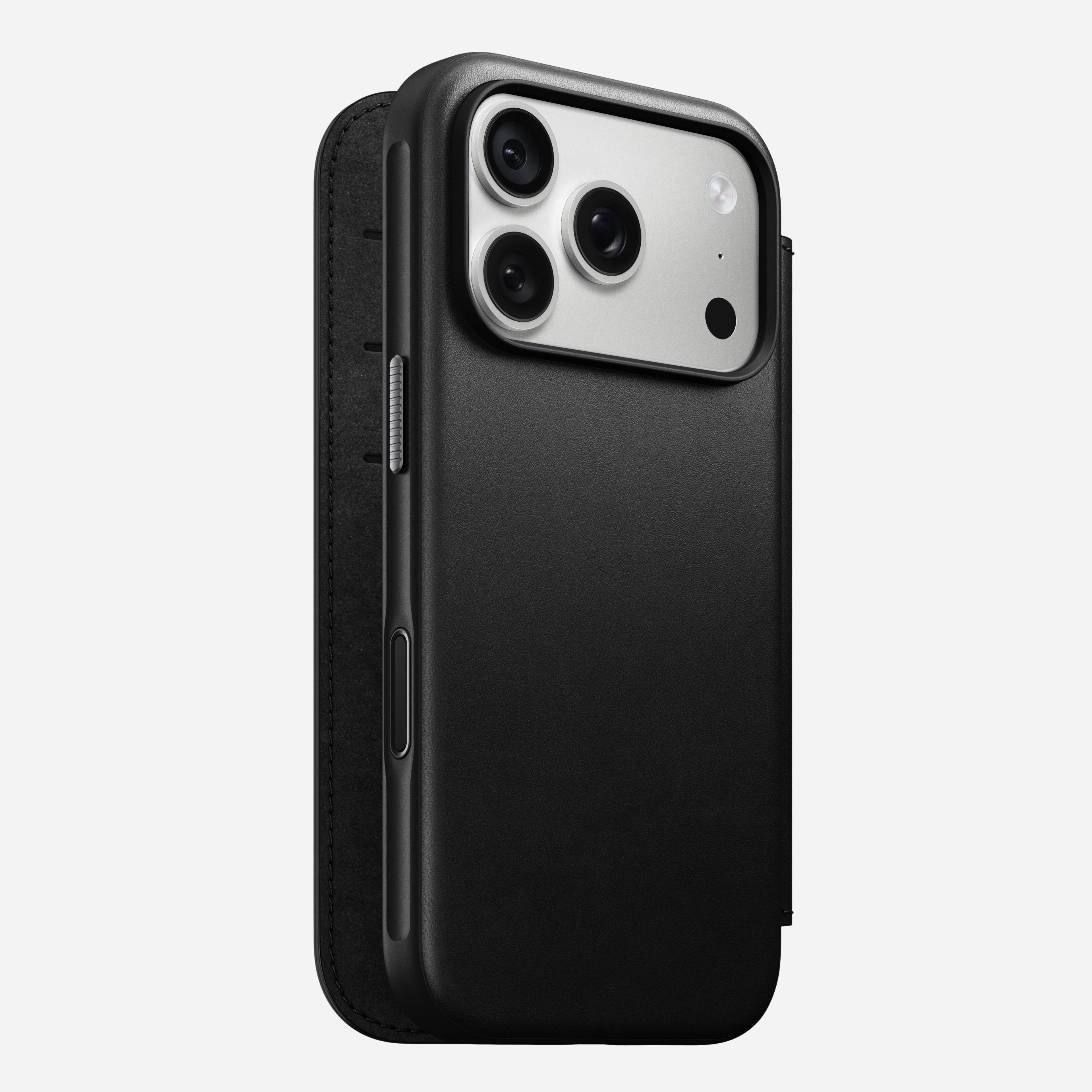 Modern Leather Folio Case for iPhone 18 Pro 6.3 in Black Ecco - Nomad