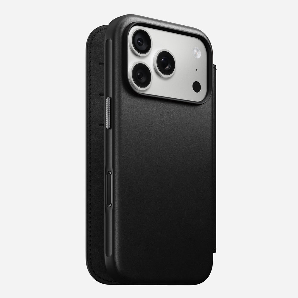 Modern Leather Folio Case for iPhone 18 Pro 6.3 in Black Ecco - Nomad