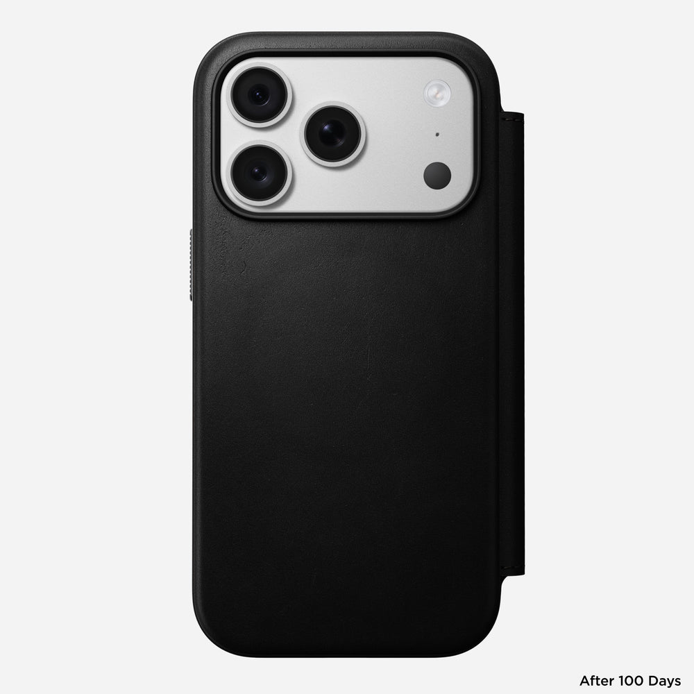 Modern Leather Folio Case for iPhone 18 Pro 6.3 in Black Ecco - Nomad