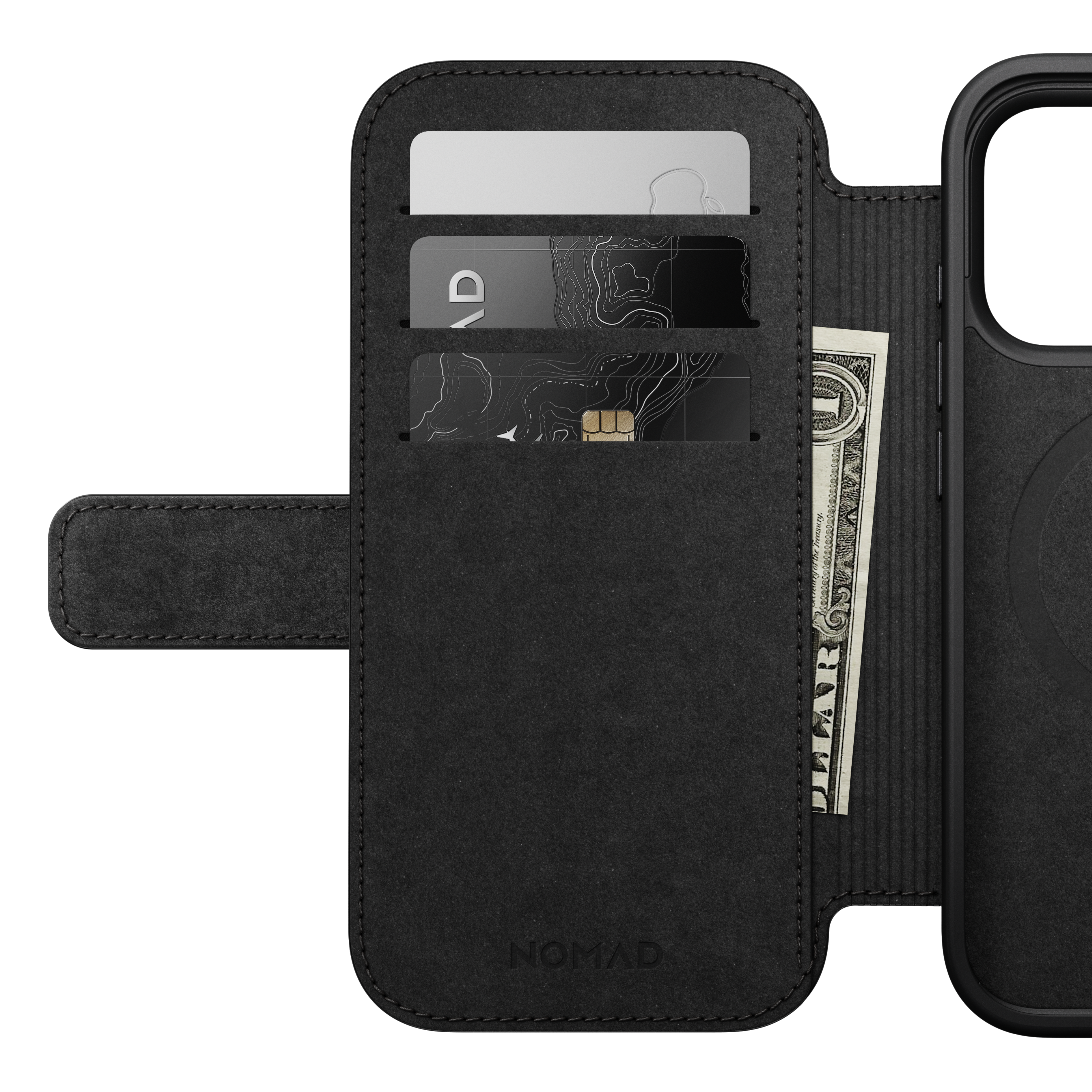 Modern Leather Folio Case for iPhone 18 Pro 6.3 in Black Ecco - Nomad