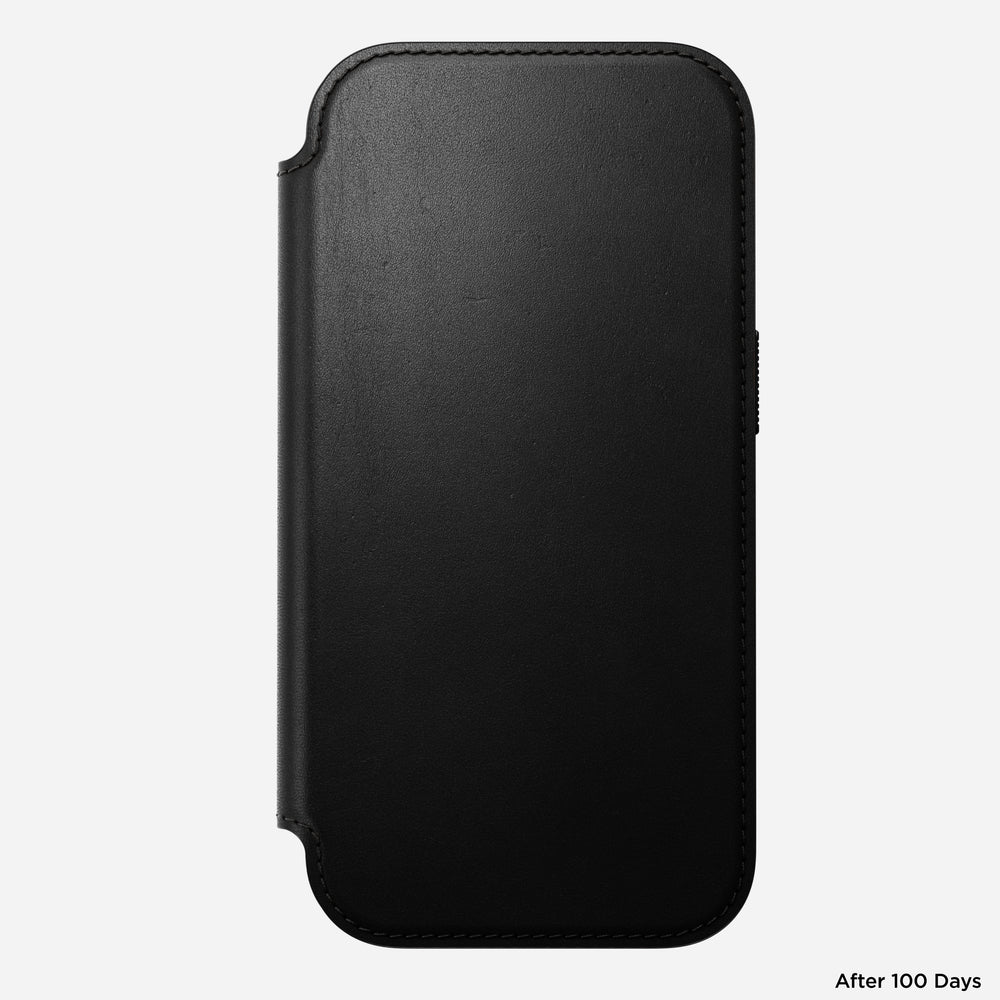 Modern Leather Folio Case for iPhone 18 Pro 6.3 in Black Ecco - Nomad