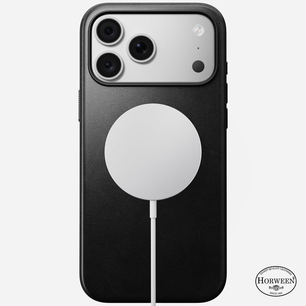 Modern Horween Leather Case for iPhone 18 Pro Max 6.9 in Black Horween - Nomad