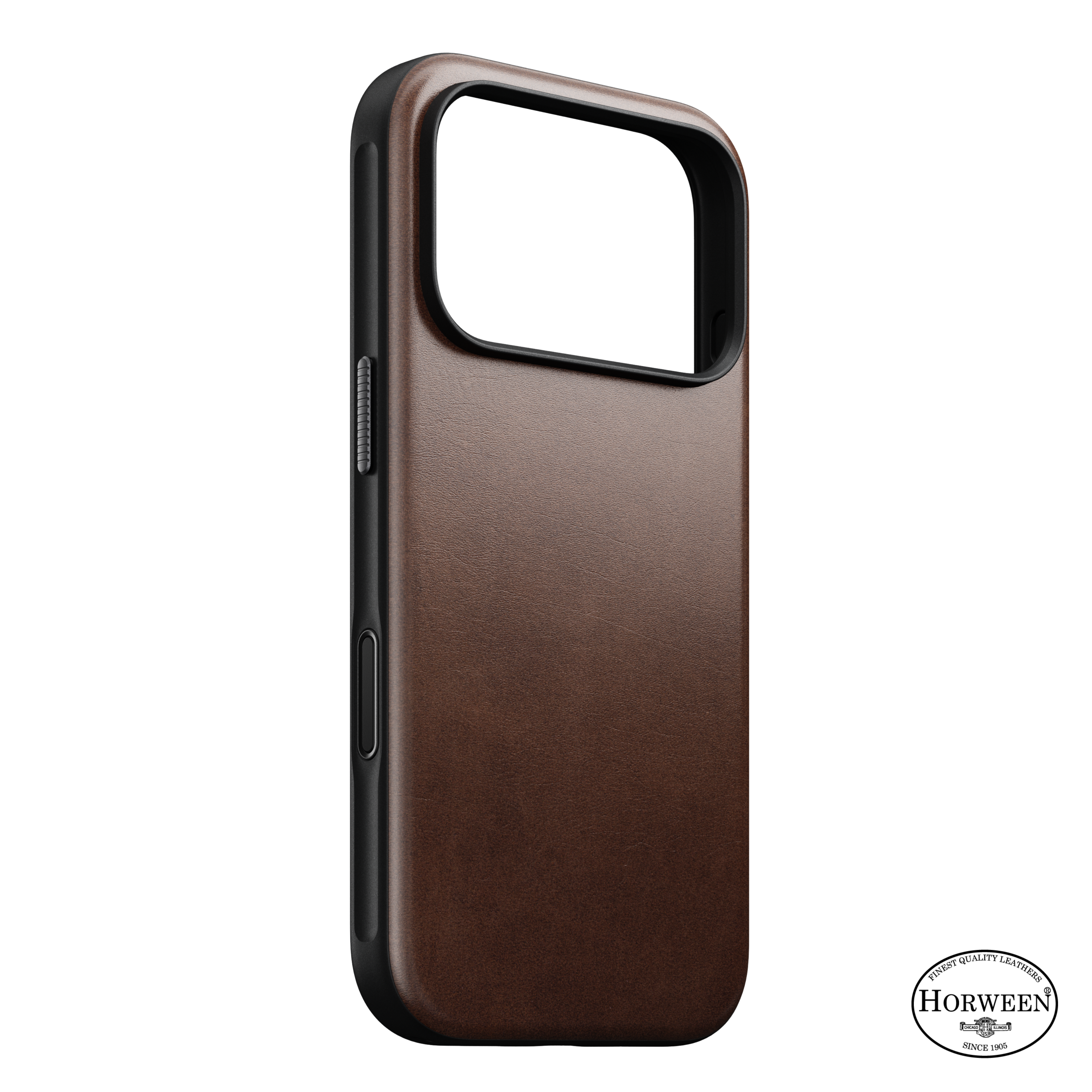 Modern Horween Leather Case for iPhone 18 Pro 6.3 in Rustic Brown Horween - Nomad
