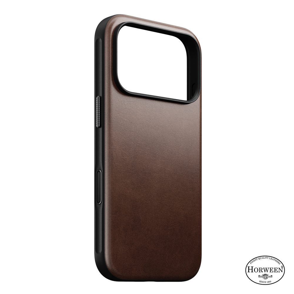 Modern Horween Leather Case for iPhone 18 Pro 6.3 in Rustic Brown Horween - Nomad