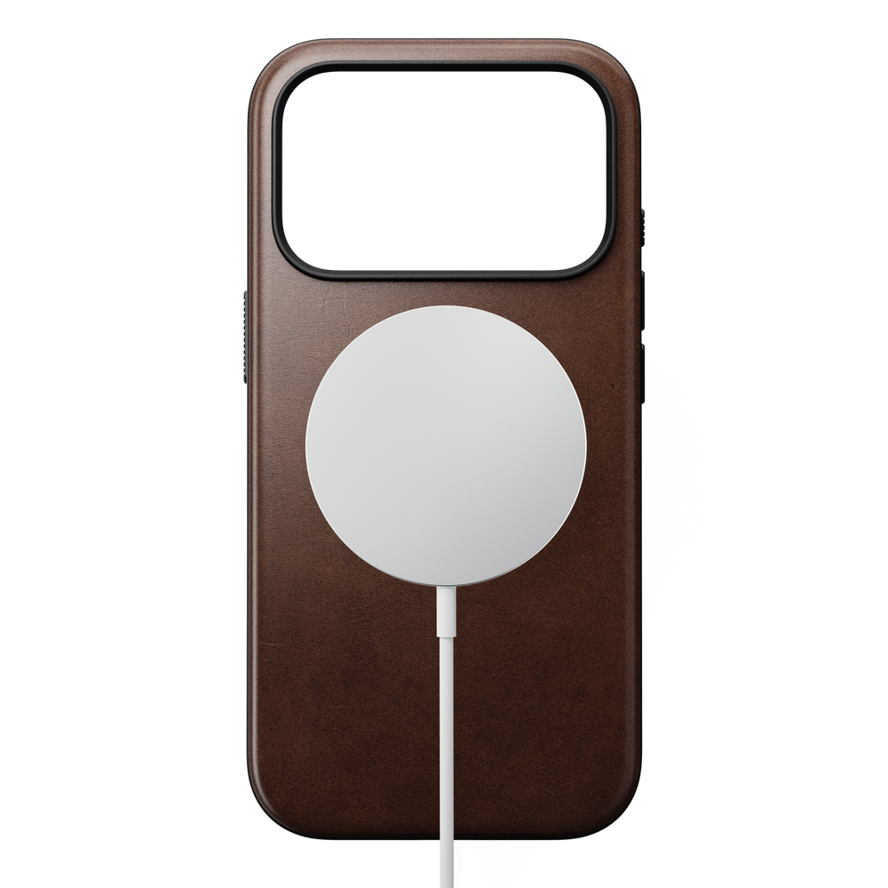 Modern Horween Leather Case for iPhone 18 Pro 6.3 in Rustic Brown Horween - Nomad