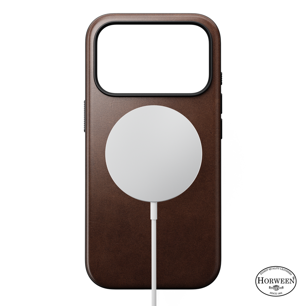 Modern Horween Leather Case for iPhone 18 Pro 6.3 in Rustic Brown Horween - Nomad