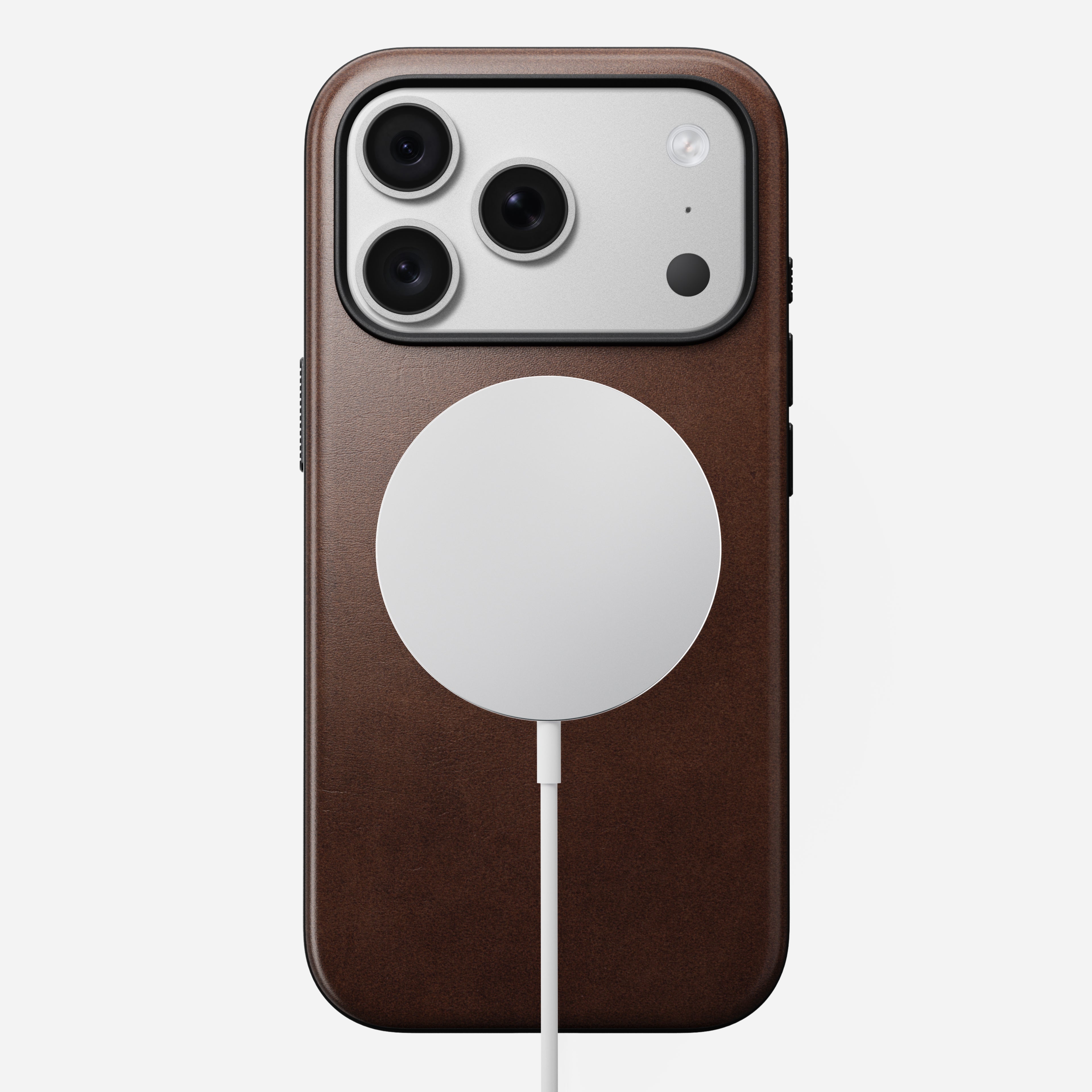 Modern Horween Leather Case for iPhone 18 Pro 6.3 in Rustic Brown Horween - Nomad
