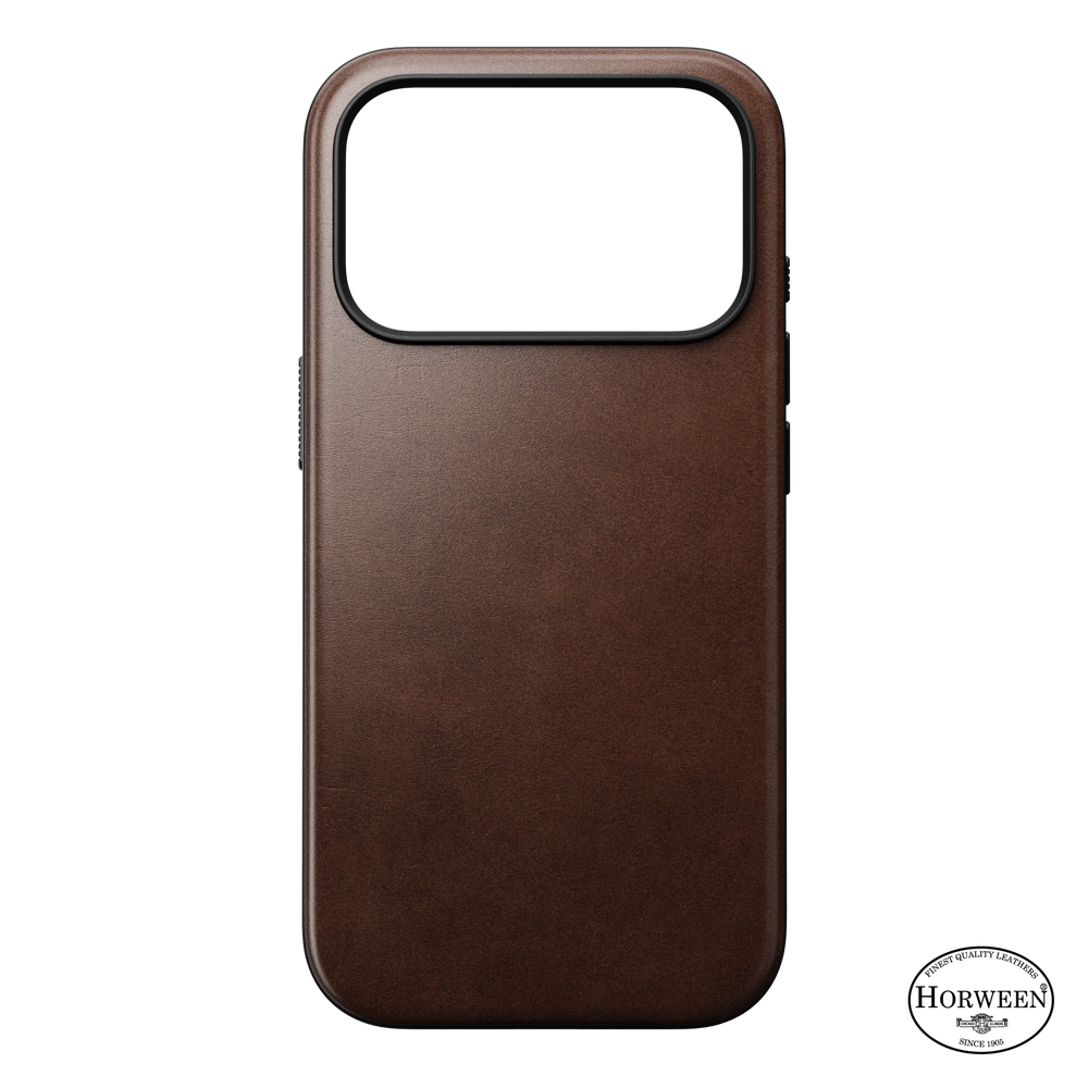 Modern Horween Leather Case for iPhone 18 Pro 6.3 in Rustic Brown Horween - Nomad