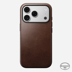 Modern Horween Leather Case for iPhone 18 Pro 6.3 in Rustic Brown Horween - Nomad