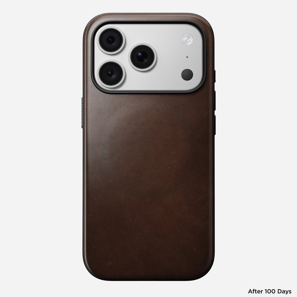 Modern Horween Leather Case for iPhone 18 Pro 6.3 in Rustic Brown Horween - Nomad