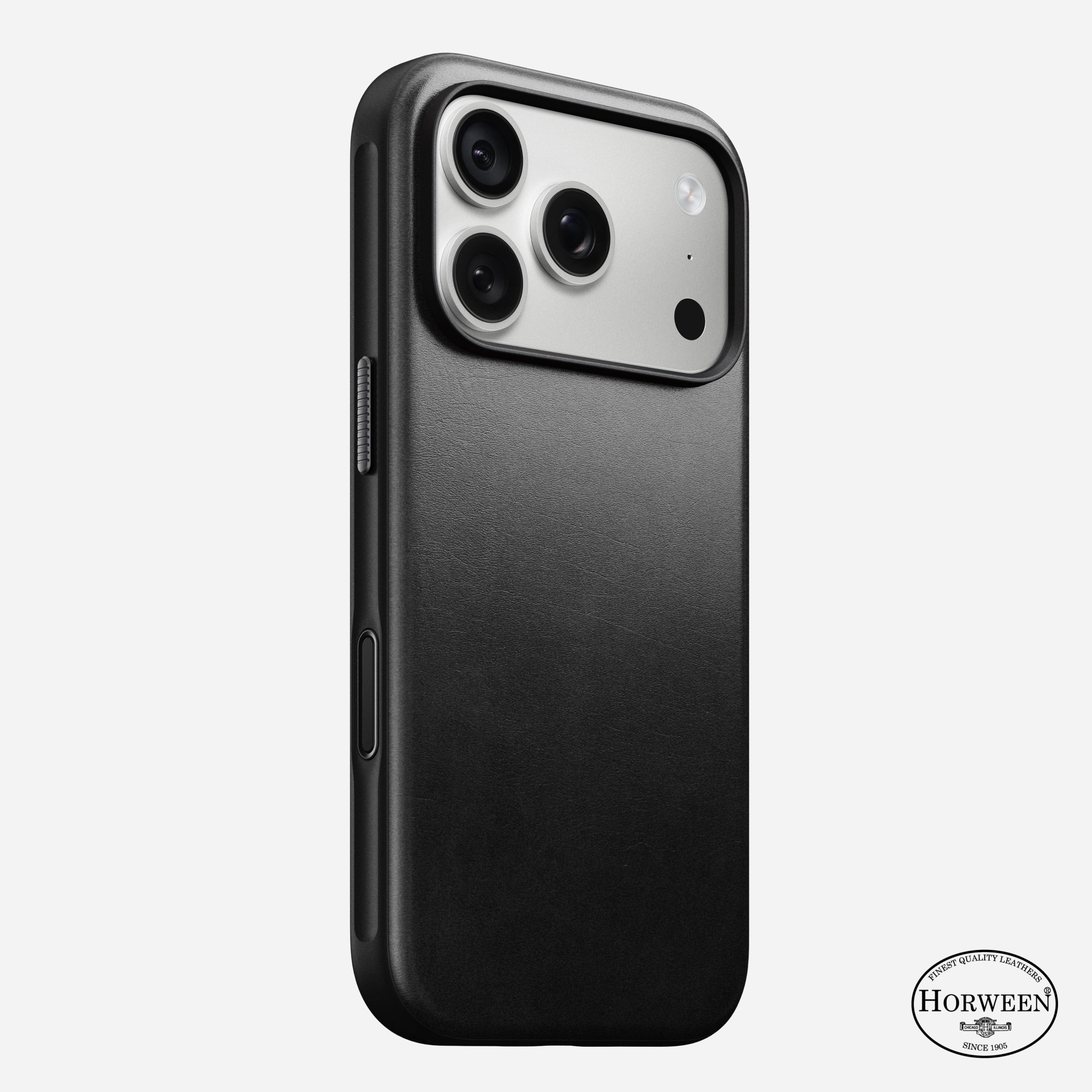 Modern Horween Leather Case for iPhone 18 Pro 6.3 in Black Horween - Nomad