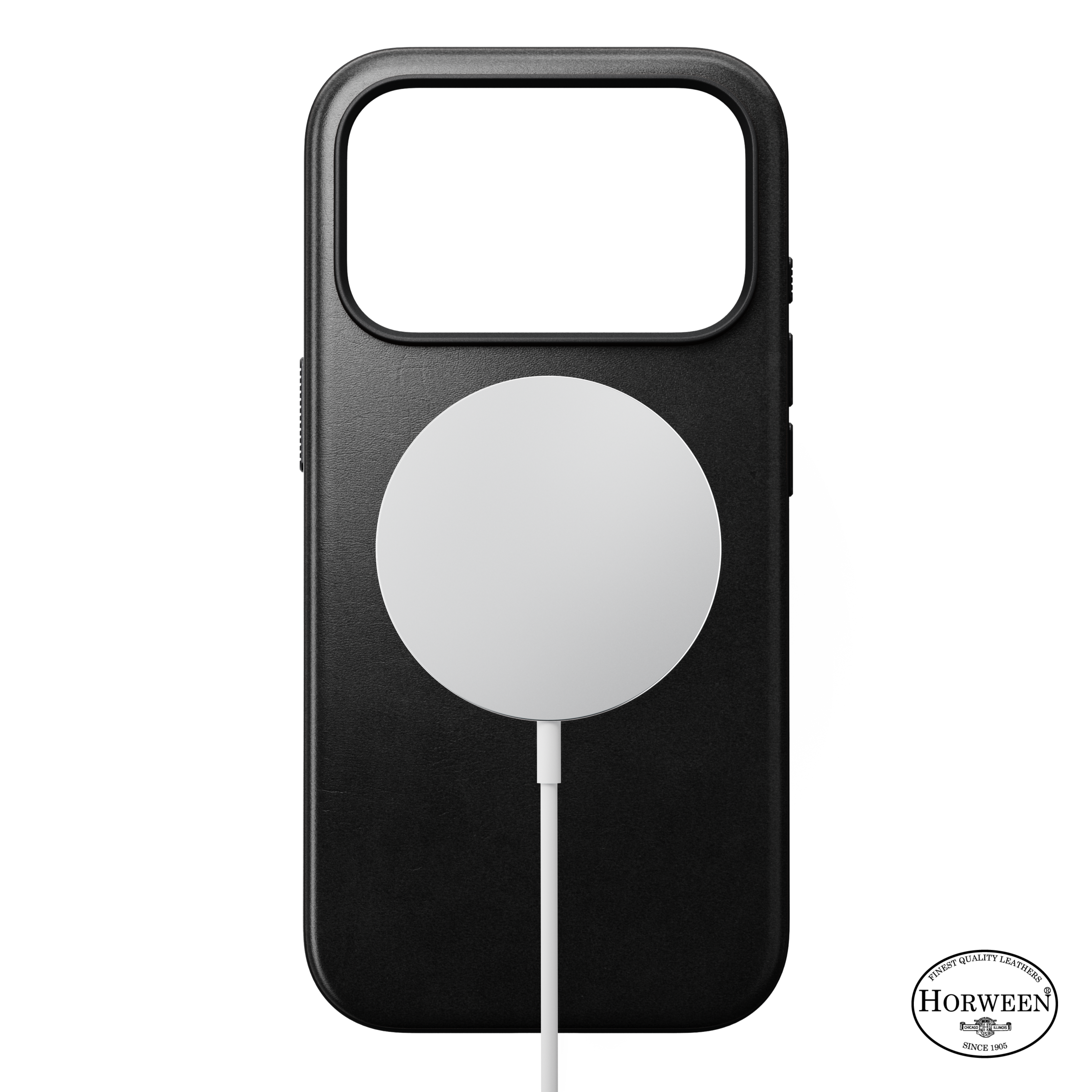 Modern Horween Leather Case for iPhone 18 Pro 6.3 in Black Horween - Nomad