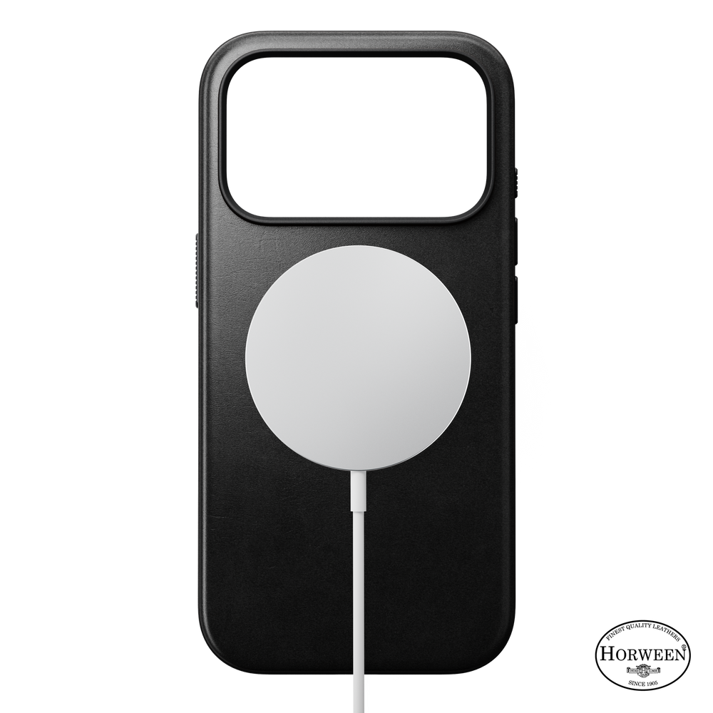 Modern Horween Leather Case for iPhone 18 Pro 6.3 in Black Horween - Nomad