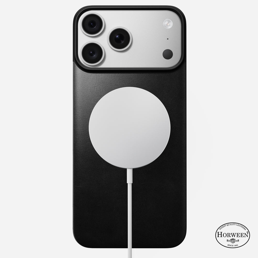 Magnetic Leather Back Case for iPhone 18 Pro Max 6.9 in Black Horween - Nomad