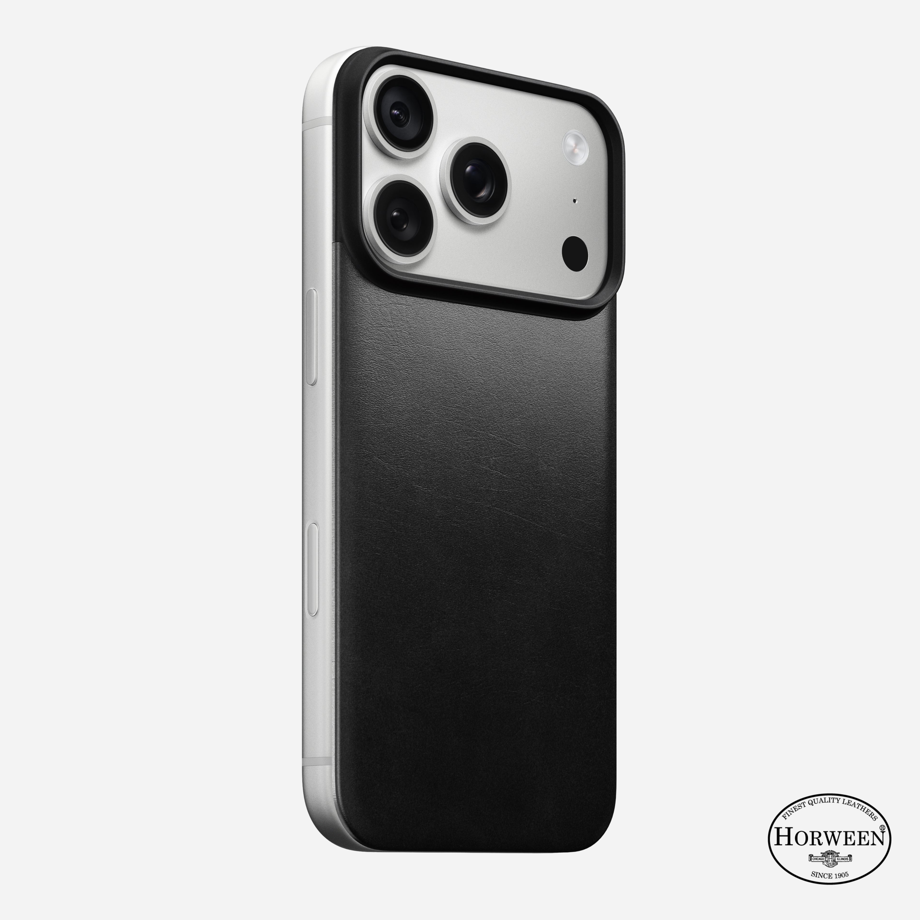 Magnetic Leather Back Case for iPhone 18 Pro 6.3 in Black Horween - Nomad