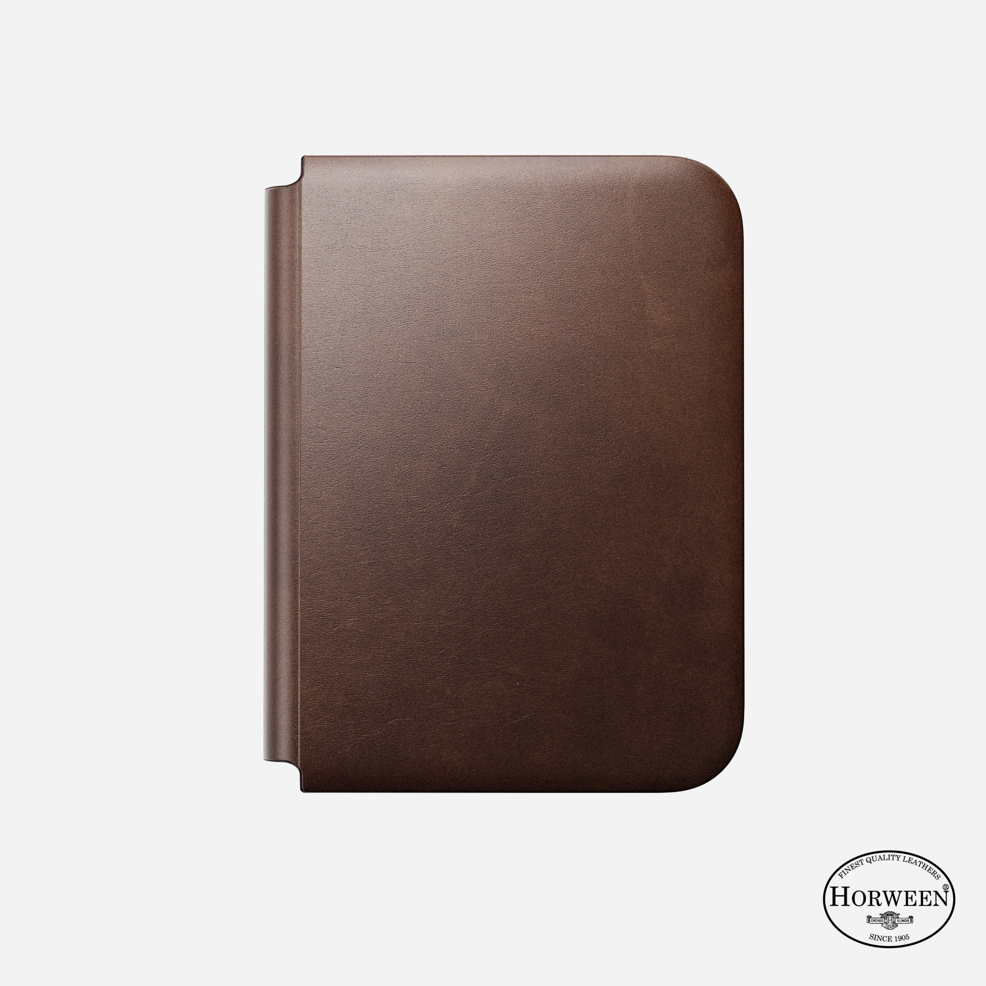 Nomad Traditional Leather Folio Case for iPhone Fold - Rustic Brown Horween
