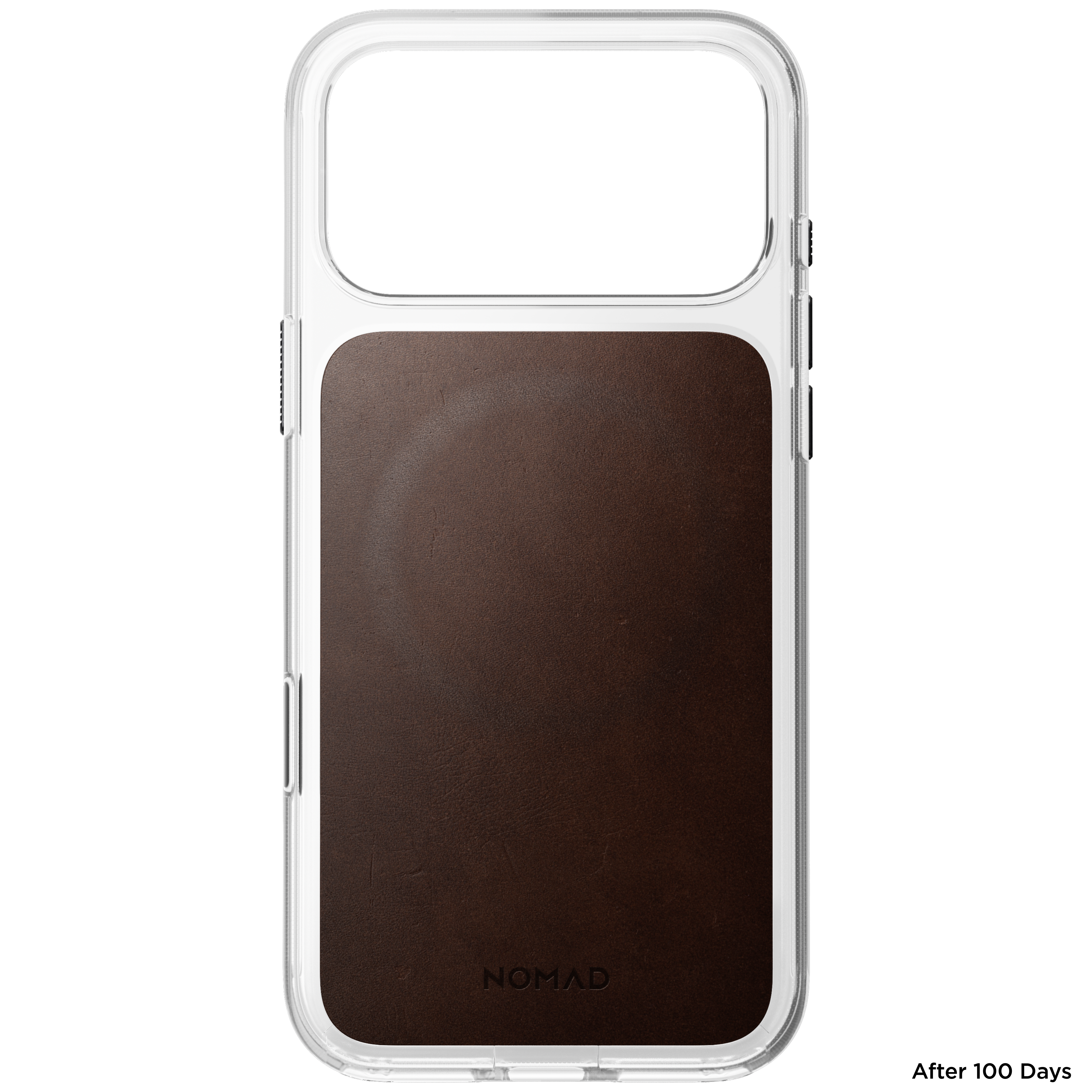 Clear + Leather Case for iPhone 18 Pro Max 6.9 in Rustic Brown Horween - Nomad