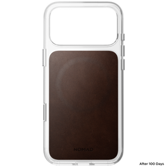 Clear + Leather Case for iPhone 18 Pro Max 6.9 in Rustic Brown Horween - Nomad