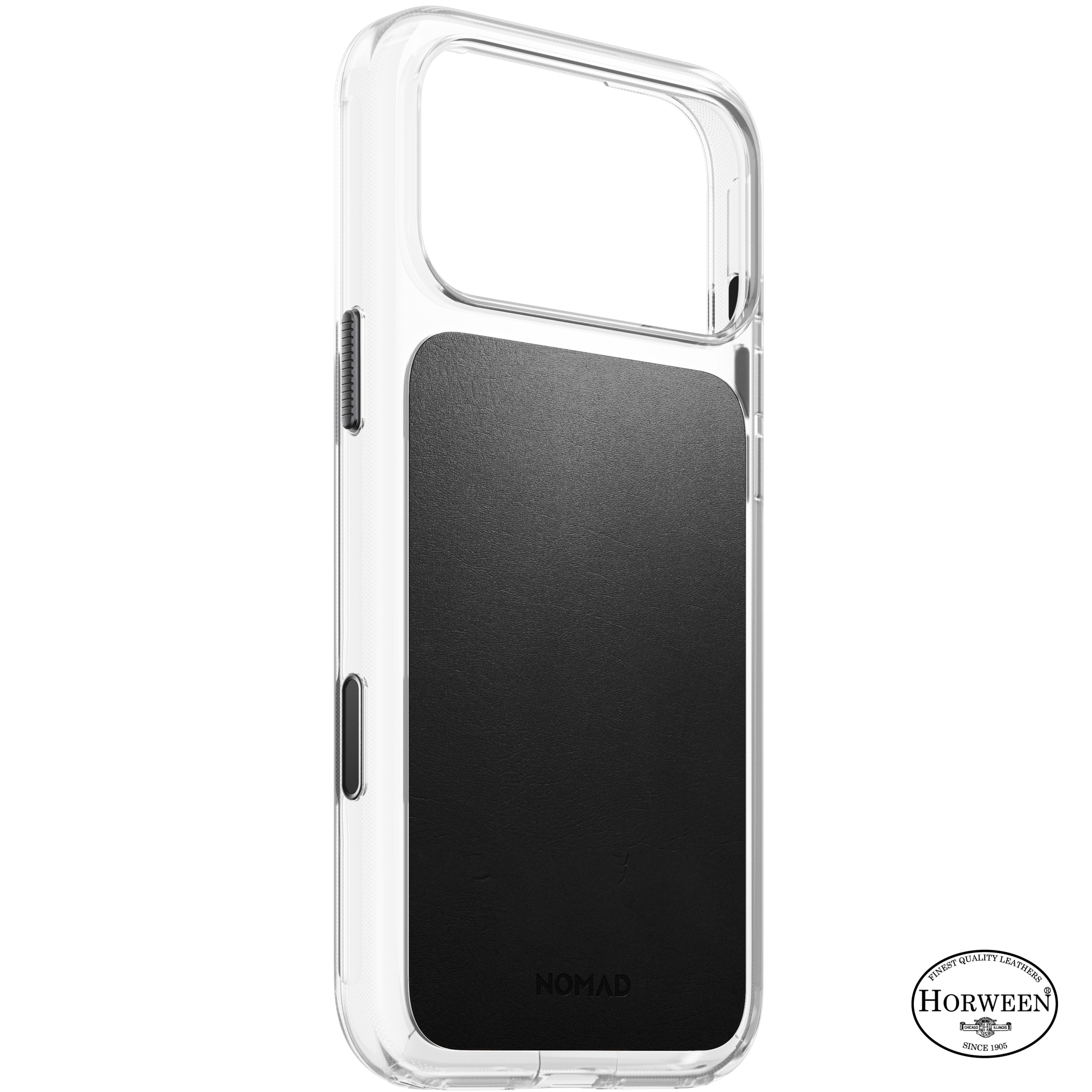 Clear + Leather Case for iPhone 18 Pro Max 6.9 in Black Horween - Nomad
