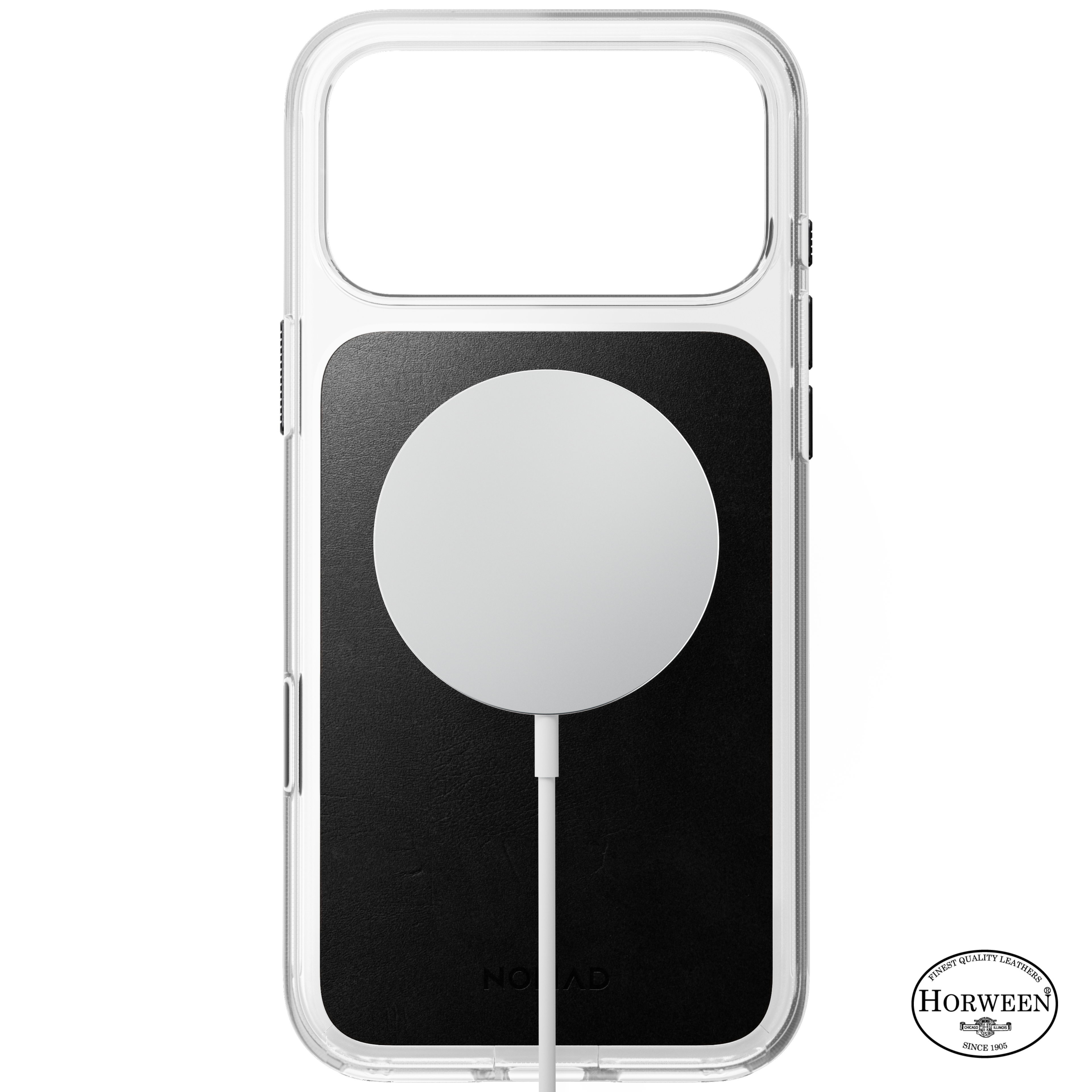Clear + Leather Case for iPhone 18 Pro Max 6.9 in Black Horween - Nomad