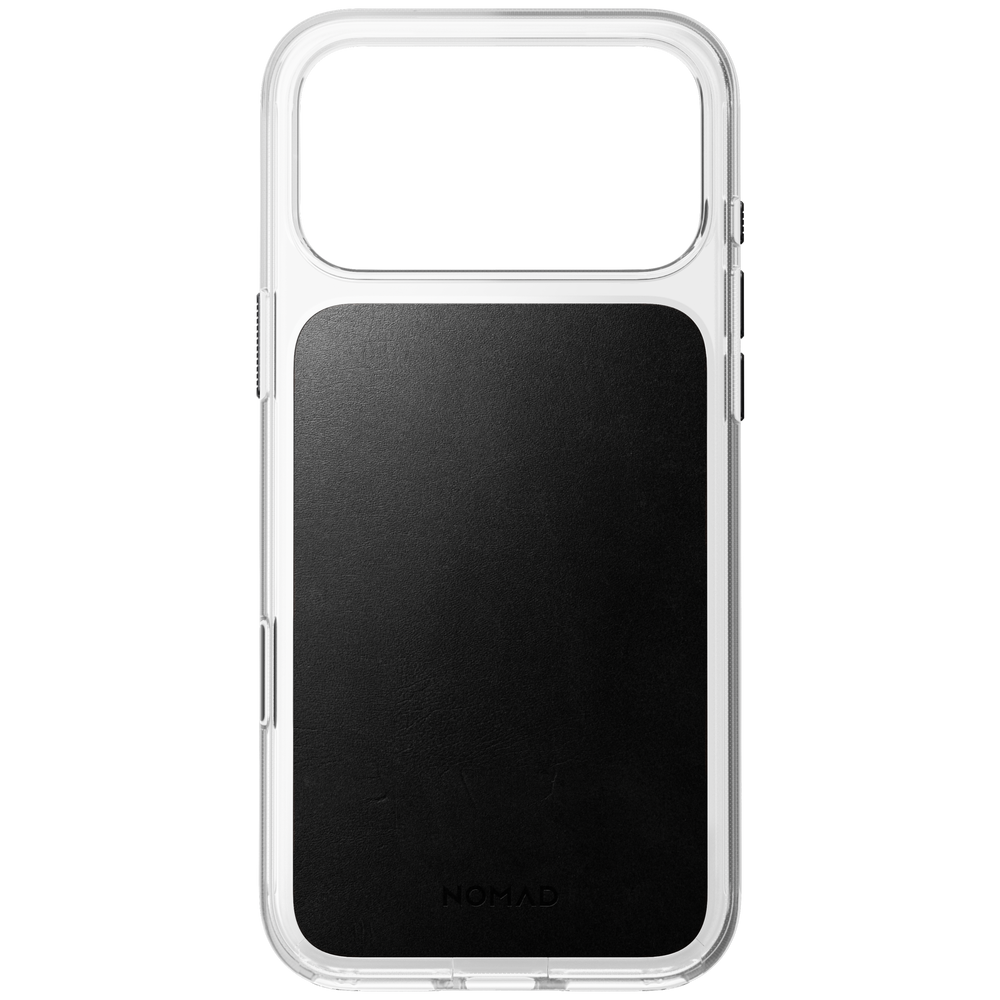 Clear + Leather Case for iPhone 18 Pro Max 6.9 in Black Horween - Nomad