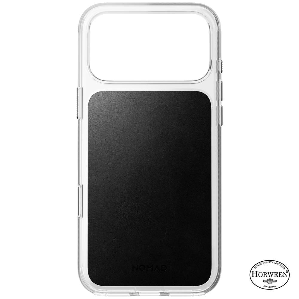 Clear + Leather Case for iPhone 18 Pro Max 6.9 in Black Horween - Nomad