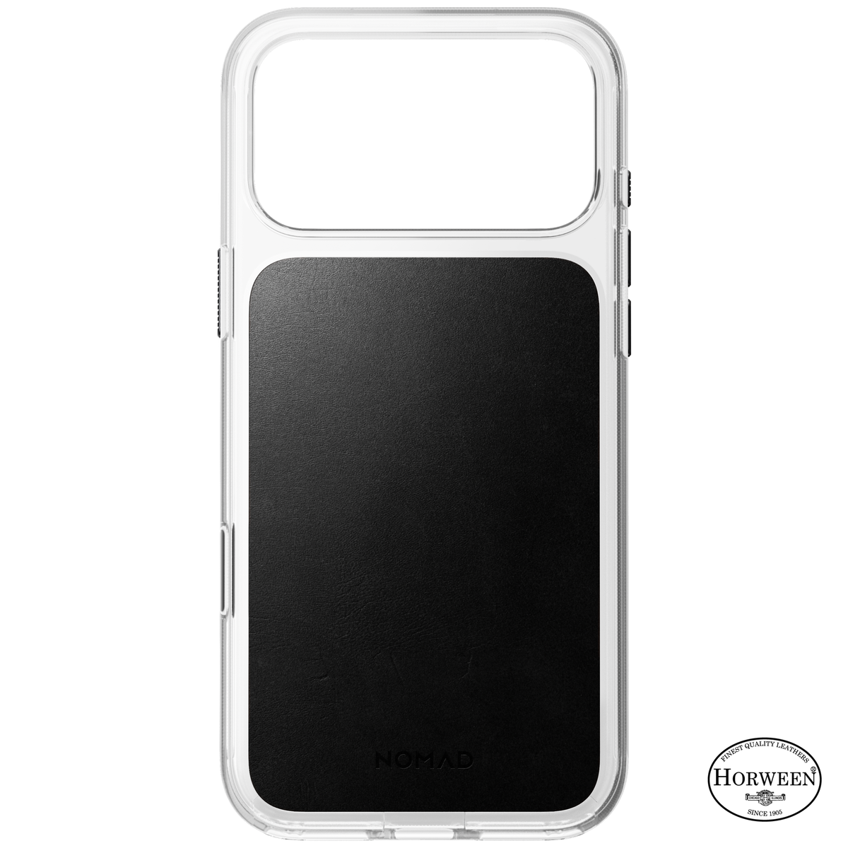 Clear + Leather Case for iPhone 18 Pro Max 6.9 in Black Horween - Nomad